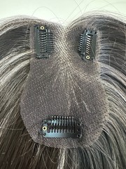 2.75×4.3″Seamless Lace Heat Resistant Straight Synthetic Hair Topper Clip in 12″