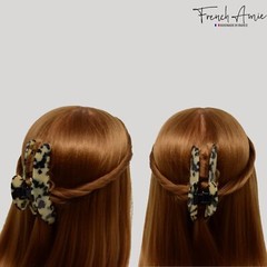 French Amie Thin Oval Large 4 1/4” Handmade Celluloid Jaw Hair Claw for Women