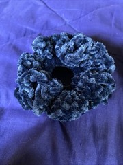 Handmade Crocheted Hair Scrunchie | Blue