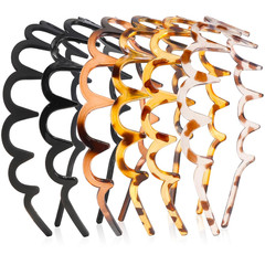 Zig Zag Headbands for Women 6Pcs, Wavy Headbands with Teeth, Tortoise Shell Head