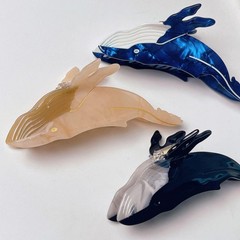 Whale Hair Clips,Cellulose Acetate Clips,Small 1 Count (Pack of 1), Blue