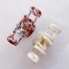 2 Pack 3.5 Inch Large Tortoise Shell Claw Clip Cellulose Acetate Checkered