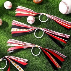12 Pcs Hair Accessories Set Softball Scrunchies Ribbon Ponytail Streamers Hai…