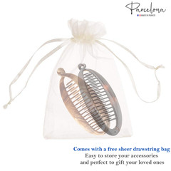 Parcelona French Large 5.5″ Celluloid Ponytail Holder Banana Hair Clip for Women