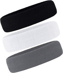 3 Pack Men & Women Sweatband Headband Terry Cloth Moisture Wicking for Sports Te
