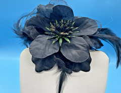 Retro Various Black Petal Flower & Feathers Hair Claw for Women Teen Girls