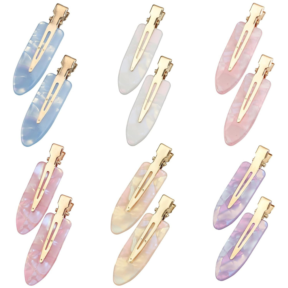 12 Pack Creaseless Hair Clips No Crease Hair Clips Colorful No Bend Hairclips