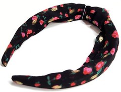J.Crew Factory Floral Knotted Headband Black Regal Rose Fest Multi One Size NWT