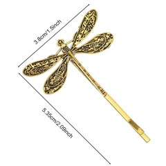 Dragonfly Hair Clip, Gold Antique Decorative Bobby Pins for Prom Birthday Party