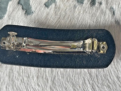 Western Womens Barrette 4.5 x 1.5 in Leather Studded Cowgirl Rodeo Horse Show Bl