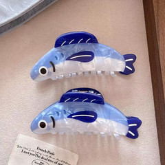 1Pcs Creative Ocean Sardine Hair Clip Cute Shark Texture Ponytail Holder Female