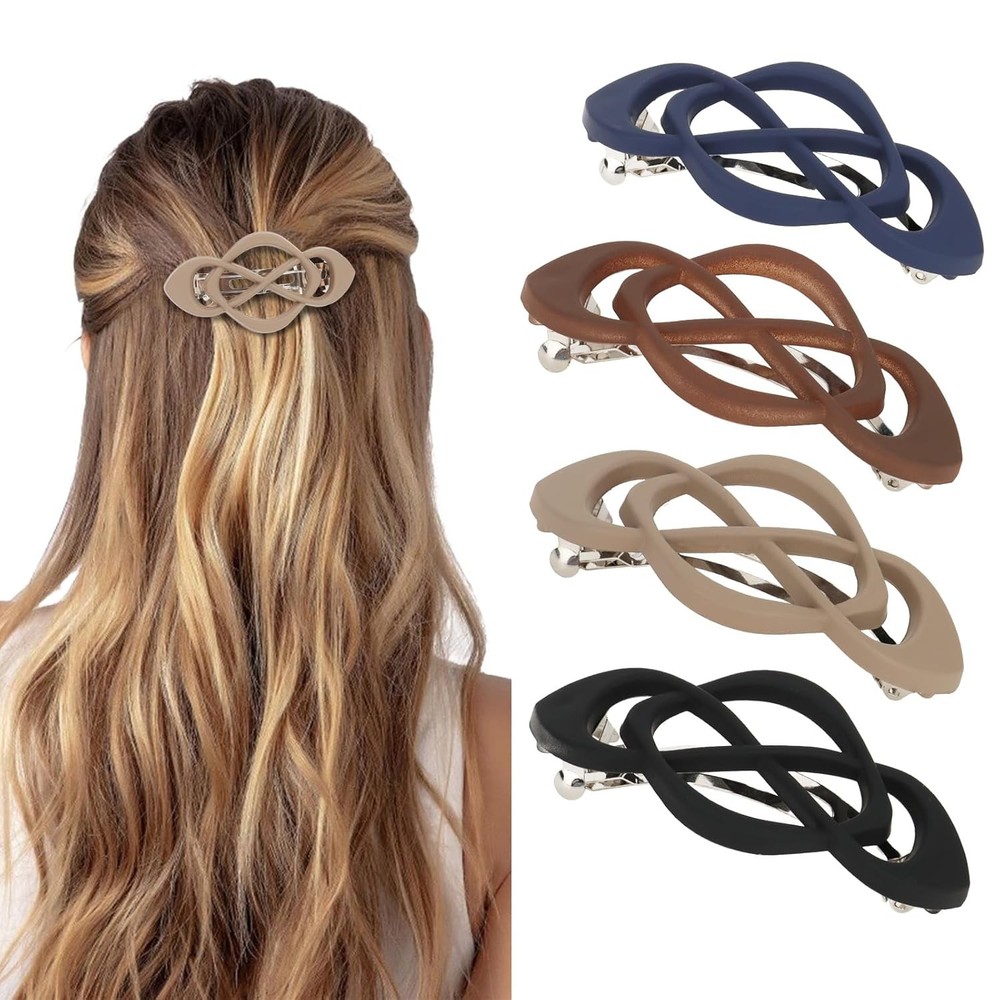 Vintage French Barrette Clips – 4 Pack Hair Accessories for Women & Girls