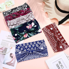 6 Pieces Headbands with Buttons for Mask Non Slip Boho Nursing Headbands Wide Nu
