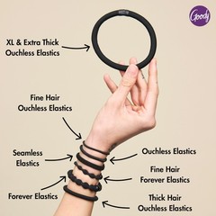10 PCS Ouchless Hair Elastics Brown Black 6MM DamageFree Ties Inner Core