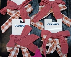 Old Navy Hair Accessories Scrunchies Hair Ties 2 Pack Check Multi bows 4 packs