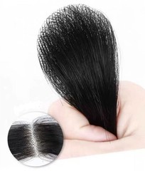 1″ Diameter Thin PU 100% Human Hair Topper Traceless Baby Hair Loss Cover 6″~8″