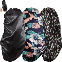 Soft Elastic Band Satin Bonnets for Women, 3 Pcs Silky Head Scarf Hair Wrap for