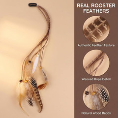 Feather Hair Extensions Clip in Handmade Boho Rooster Feather Hair Accessory 13