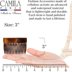 Camila Paris CP2942 French Hair Side Comb, Small Tortoise Shell, French Twist Ha