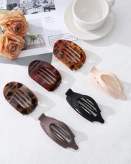 AWAYTR Flat Hair Clips For 1 Count (Pack of 6), Leopard Series + Brown
