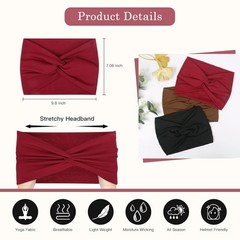 Tobeffect 7” Extra Wide Headbands for Women, Large Thick Turban Head Wrap Headb