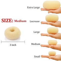 Medium Hair Donut Bun Maker Blonde Short Thin Chignon Shaper 3 Inch 2 PCS