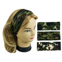 Camouflage Stretchable Headband Width 3″ Yoga Outdoor Sports for Men Women Youth
