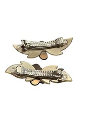 NEW hair clip accessories set of 2 brown flowers floral