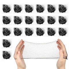 20 PCS Hair Nets Invisible Elastic Edge Mesh Black Wig Bun Gymnastic Dance