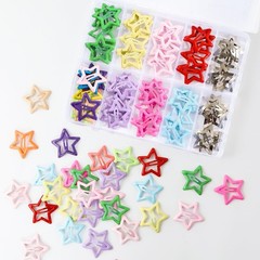 55pcs 1.22″ Star Hair Clips Cute Hair Clips for Girls Colorful Metal Snap Hair
