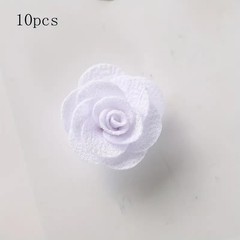 10pcs 1+1/2-inch-wide white color flowers roses