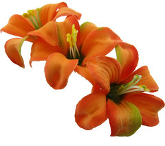 Triple 2″ Tropical Orange Lily Silk Flower Hair Comb,Wedding,Prom,Dance