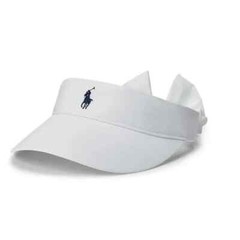 Polo Ralph Lauren Golf Visor, back strap with bow. White. NEW