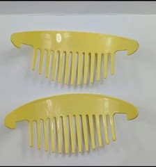 Vintage 1980s Tzers Newport Beach Plastic Hair Combs Bright Yellow NOS
