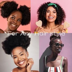 4 Pcs Black Adjustable Satin Hair Scrunchies for Thick Curly Natural Hair