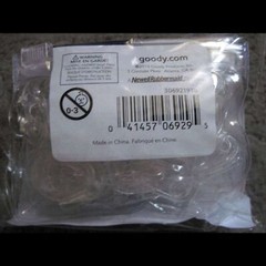 50 Goody Value Pack Clear Ouchless No Metal Small Poly Elastic Hair Bands Pouch