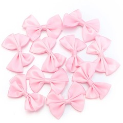 10/30pcs 4X6cm Fresh Pink Ribbon Bows Multicolor Satin Ribbon Bow Flower Craft