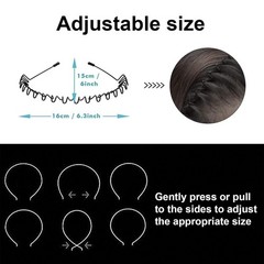 3 Pack Metal Hair Bands for Men Zigzag Anti-Slip Sports Headbands