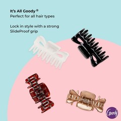 Goody SlideProof Classics Medium 4 Count (Pack of 1), Neutrals (Medium Claw)