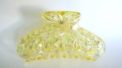 Transparent clear colored iridescent diamond cut design double grip acrylic