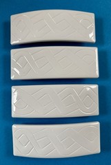 Hair Clip Barrette ~ 3” X 1” ~ SOLID WHITE PLASTIC ~ LOT OF 4 ~ Made In FRANCE