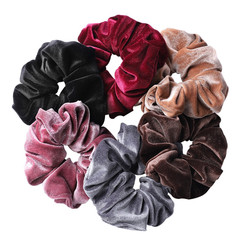 Whaline 6 Big Hair Scrunchies Velvet Elastics Large Hair Bobble Scrunchy Hair Ba