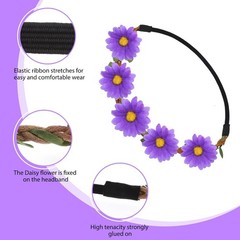 5PCS Daisy Flower Hippie Floral Headband Fashion Floral Crown Fairy Headpiece