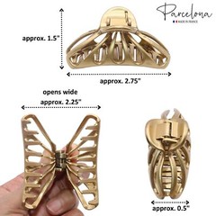 Parcelona French Rain Drop Small 2 3/4″ Celluloid Jaw Hair Claw for Women