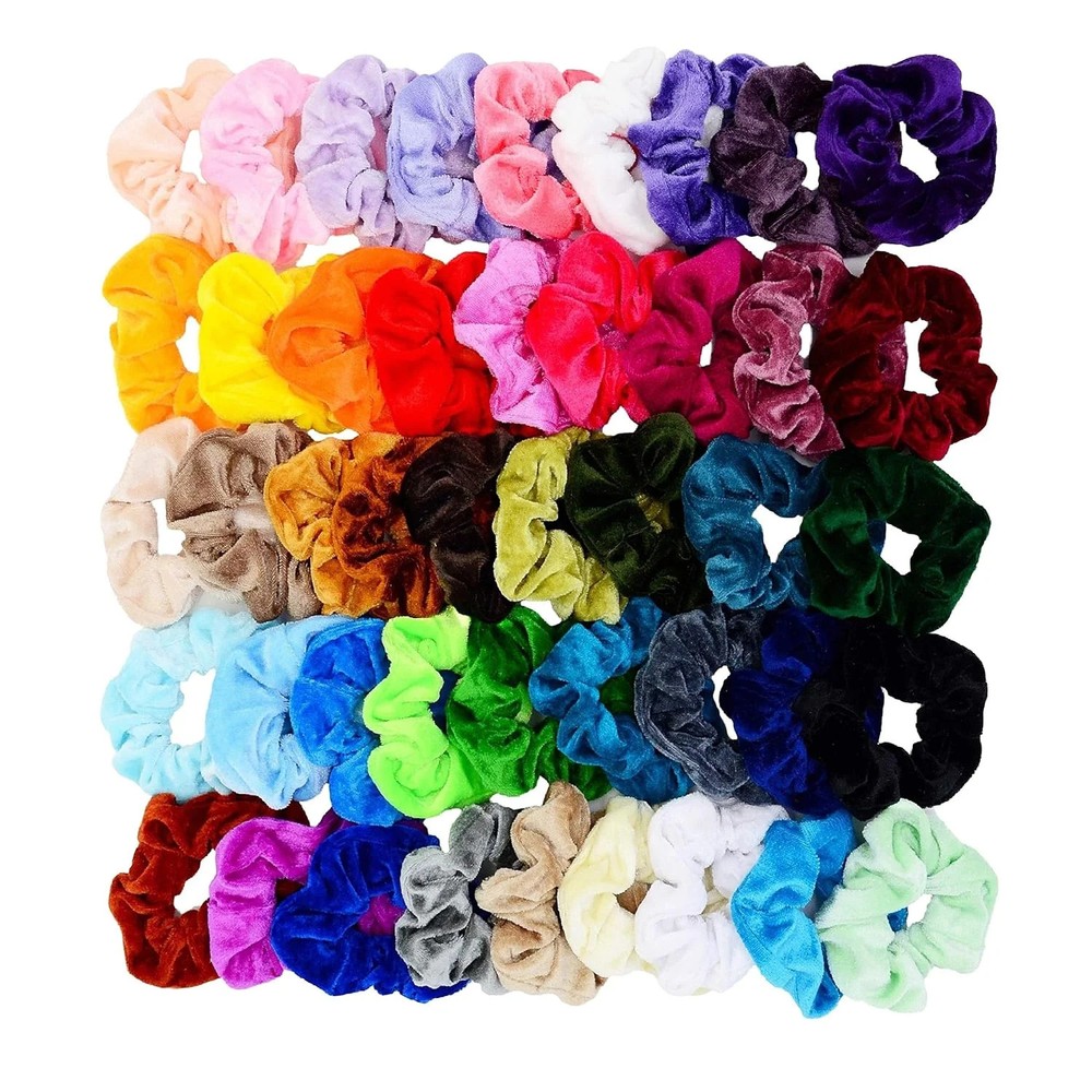 Chloven 45 Pcs Hair Scrunchies Velvet Elastics Hair Bands Scrunchy Hair Ties Rop