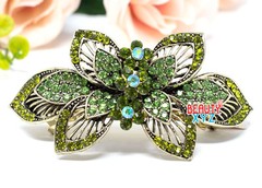 New flowers wedding bridal Rhinestone Crystal Metal hair claws clips Barrette