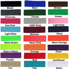 12 Cotton Stretch Headbands Yoga Softball Sports Soft Hair Band Sweatband Head