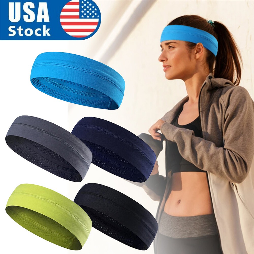 Sports Headband No-Slip Sweat Wicking Turban Elastic Gym Yoga Cycling Sweatband
