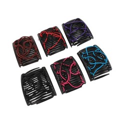 6 Pack Elastic Magic Hair Comb Vintage Stretchy Double Comb Hair Forks Clips