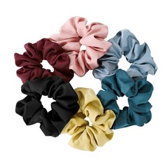 Satin Silk Scrunchies 6 PCS Elastic Hair Bands Ponytail Holder Scrunchy